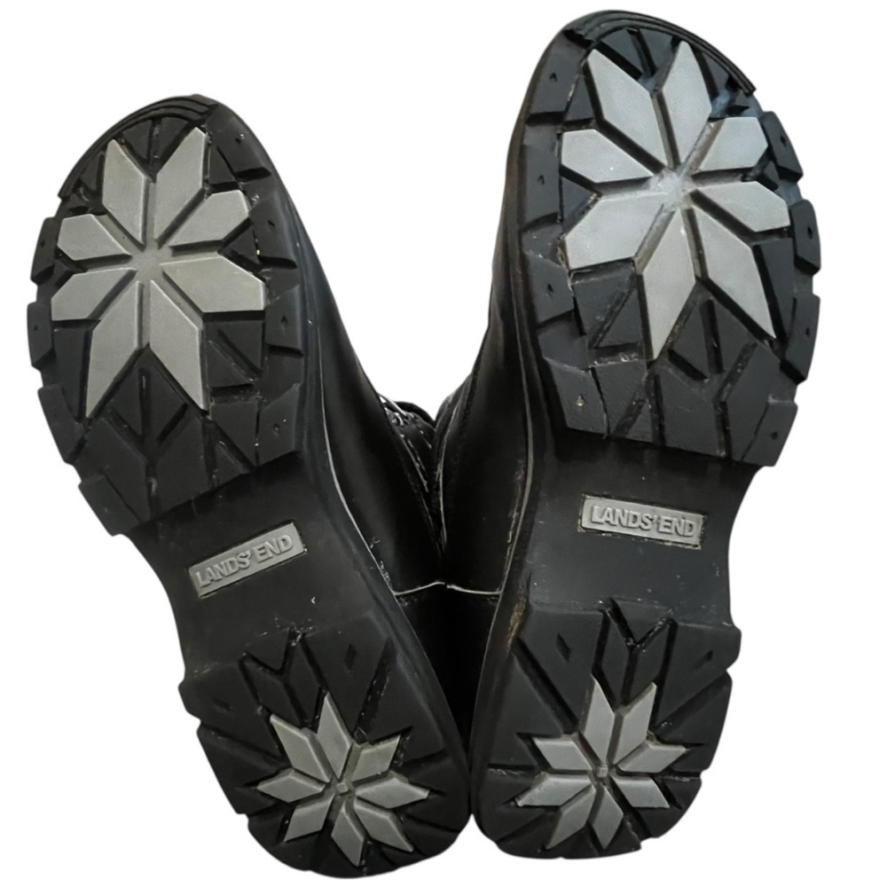 Lands' End Black Reflective Star Winter Boots Like New! 6Y - Picture 6 of 8